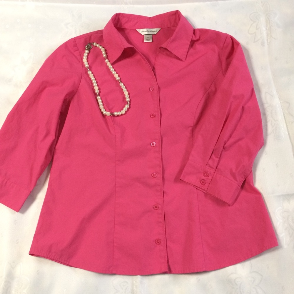 Christopher & Banks Pink Button-Down Top